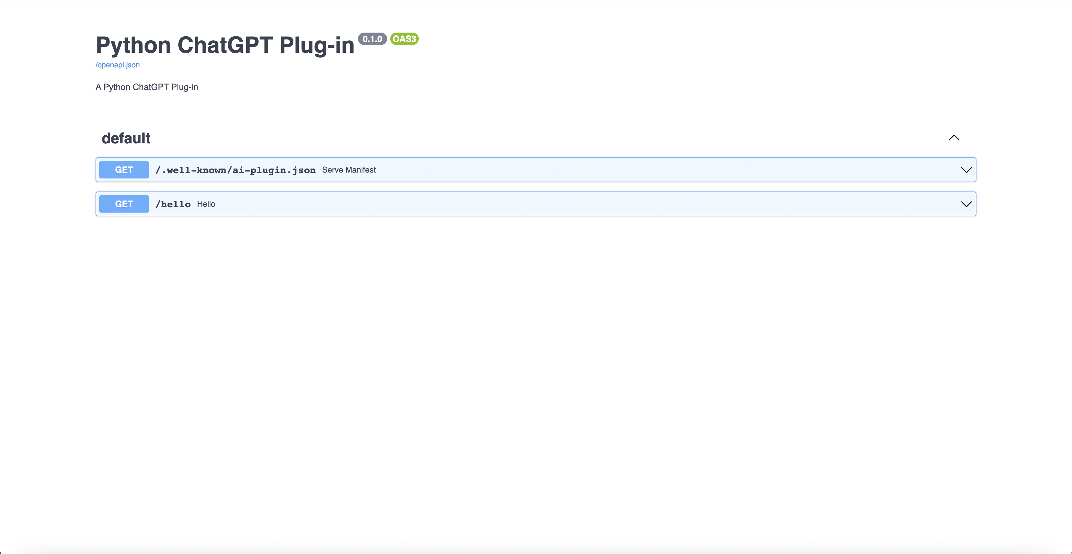 SwaggerUI documentation for your plugin